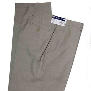NWT $69 Ralph Lauren Dress Pants Modern Fit Tan Flat Front Men's Size 34 X 32